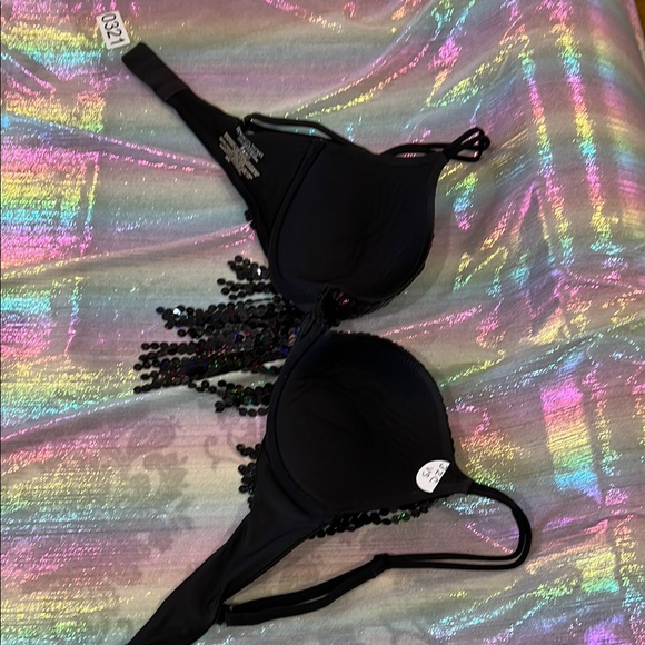 Sequin Embellished Black Bra - Picture 5 of 9